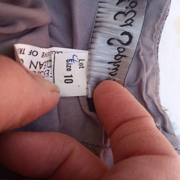 VtgJoEdSophisticates 2Pieces10 StripedGrayR/stones LaceDress& L/SlButton Blazer - Picture 7 of 16